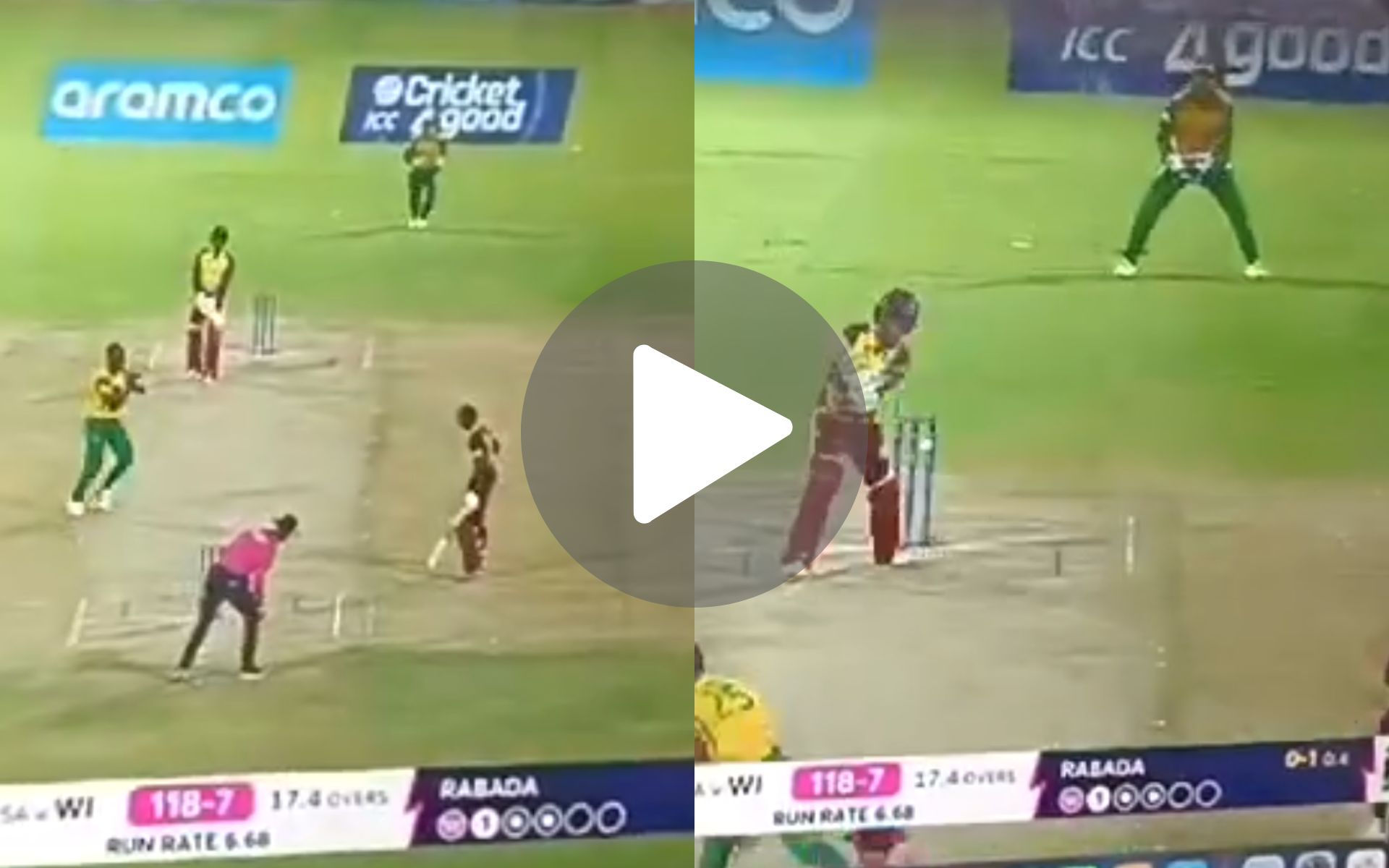 [Watch] Kagiso Rabada Turns Ravindra Jadeja As His Sharp Reflexes Get Akeal Hosein